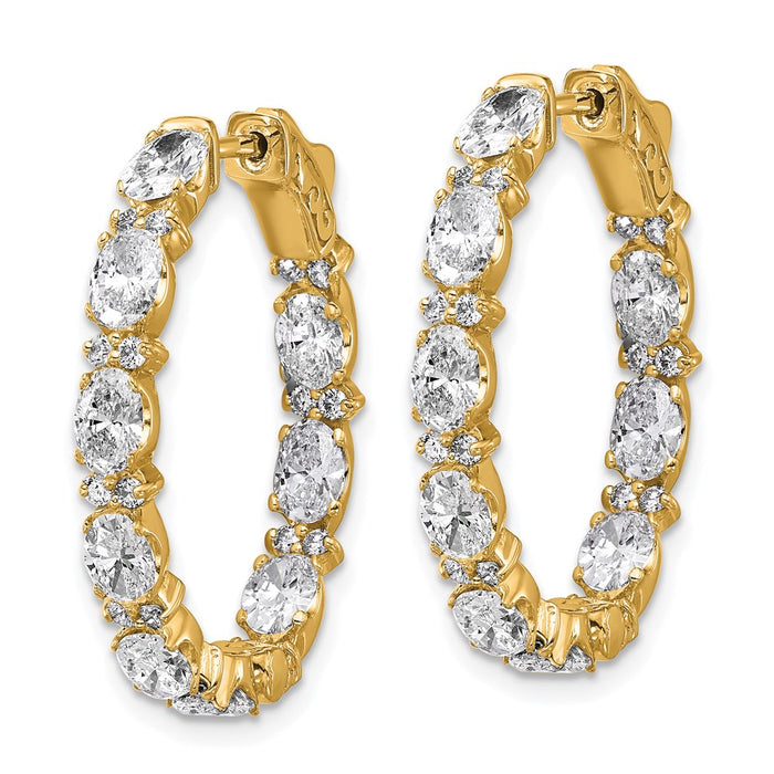 Buy Stylish 14K Certified Oval & Round VS DEF Diamond Hoop Earrings-2