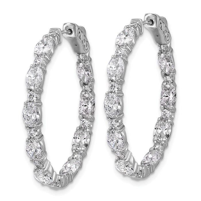 Shop Exclusive 14K White Gold Diamond Hoop Earrings - Stylish VS DEF Design-2