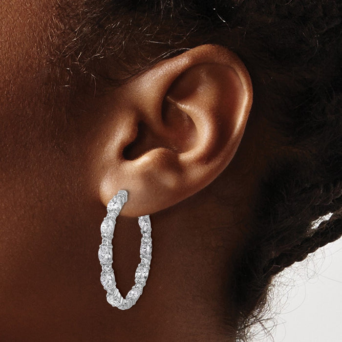 Buy Exclusive 14K Gold Diamond Inside-Out Hoops | 1.5" Stylish & Luxury-3