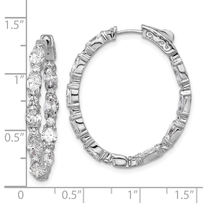 Shop Exclusive 14K White Gold Diamond Hoop Earrings - Stylish VS DEF Design-5