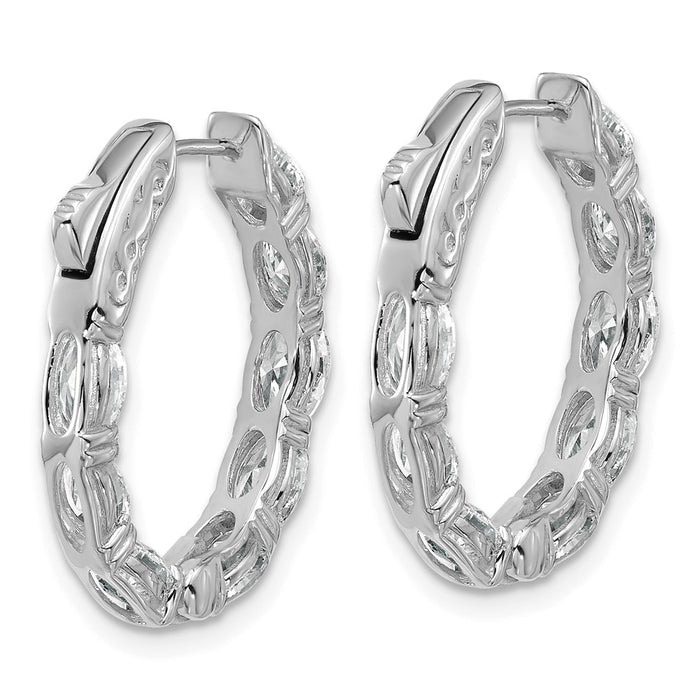 Buy Exclusive 14K Gold Oval Lab-Grown Diamond Hoop Earrings - Stylish Value!-4