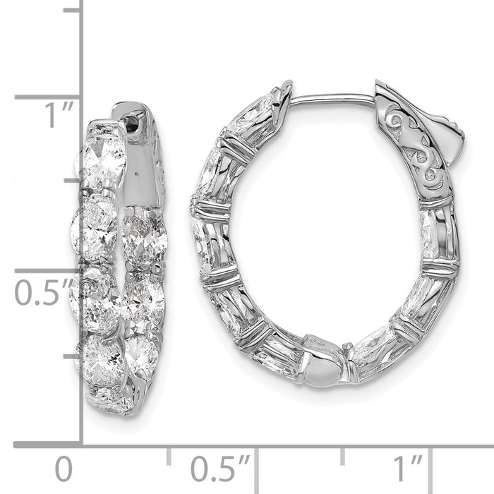 Exclusive 14K White Gold Inside-Out Hoop Earrings with 5x3mm Lab-Grown Diamonds-5