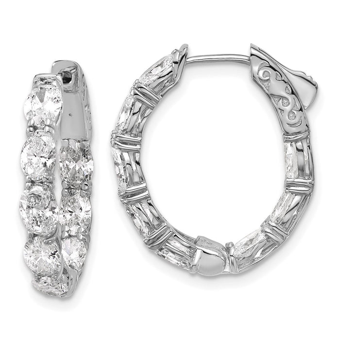 Buy Exclusive 14K Gold Oval Lab-Grown Diamond Hoop Earrings - Stylish Value!-1