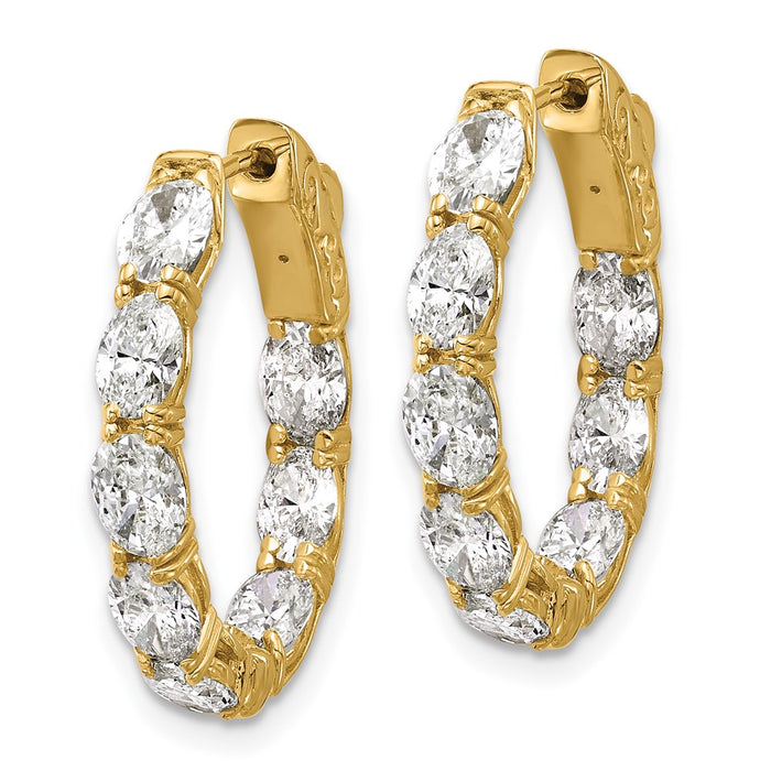 Order Stylish 14K Yellow Gold Oval Lab-Grown Diamond Hoop Earrings, 5x3mm-2
