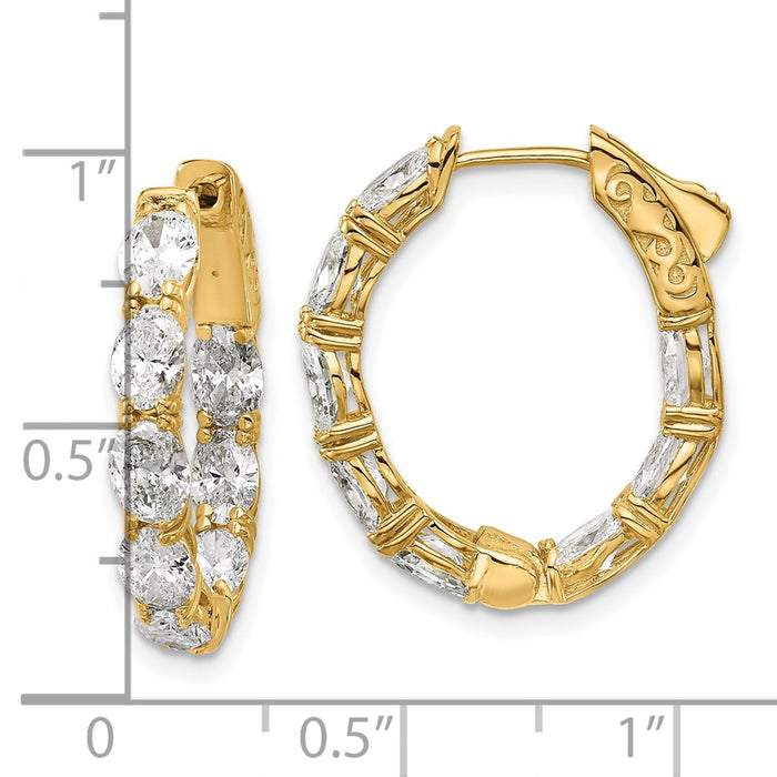 Order Stylish 14K Yellow Gold Oval Lab-Grown Diamond Hoop Earrings, 5x3mm-5
