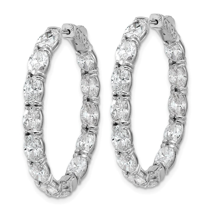 High-Quality 14K White Gold Inside-Out Hoop Earrings with VS DEF Diamonds - Stylish!-2