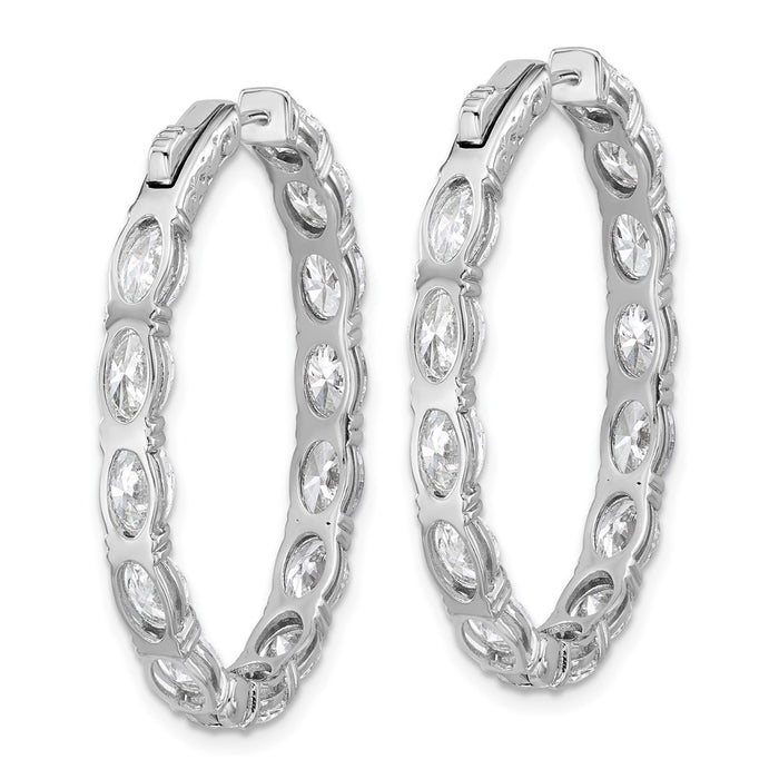 High-Quality 14K White Gold Inside-Out Hoop Earrings with VS/SI Diamonds-4