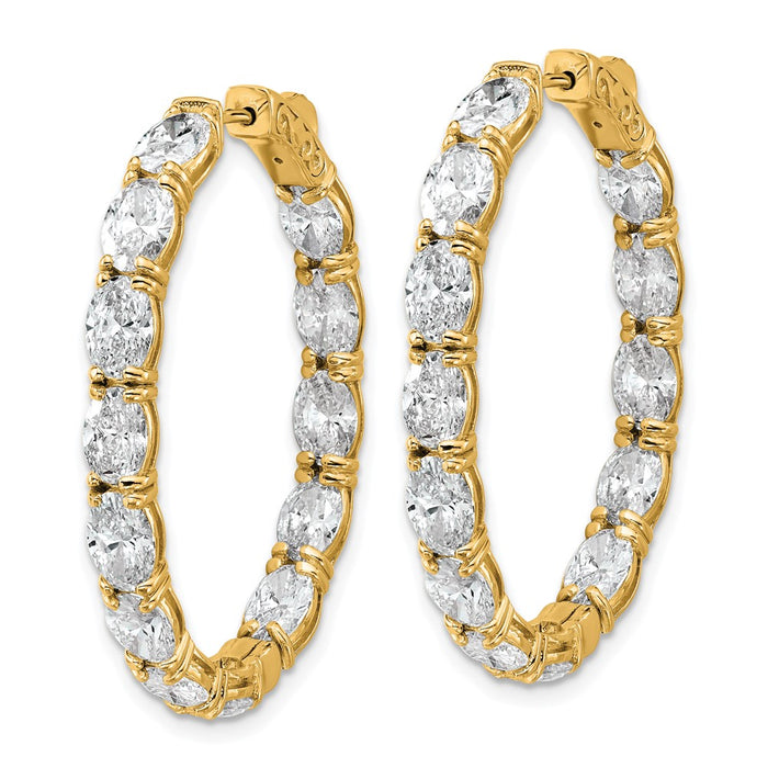 Buy Stylish 14K Gold Diamond Inside-Out Hoop Earrings - 1.5" & 1.3g-2