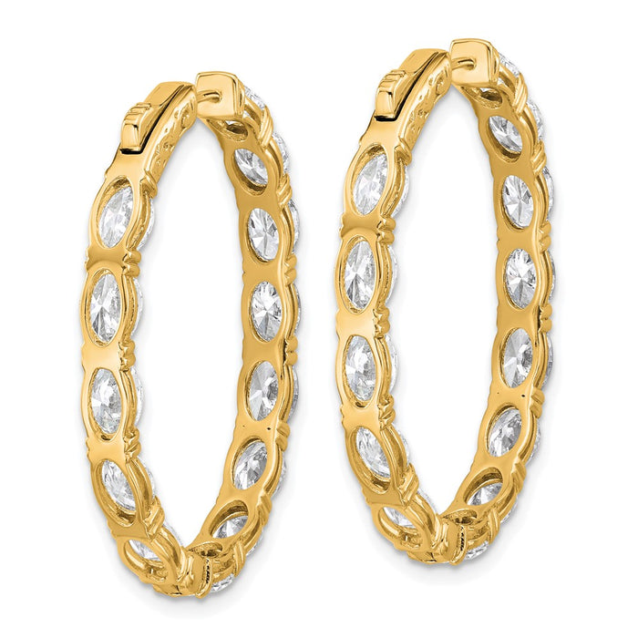Buy Stylish 14K Certified Oval & Round VS/SI Diamonds Inside-Out Hoop Earrings-4