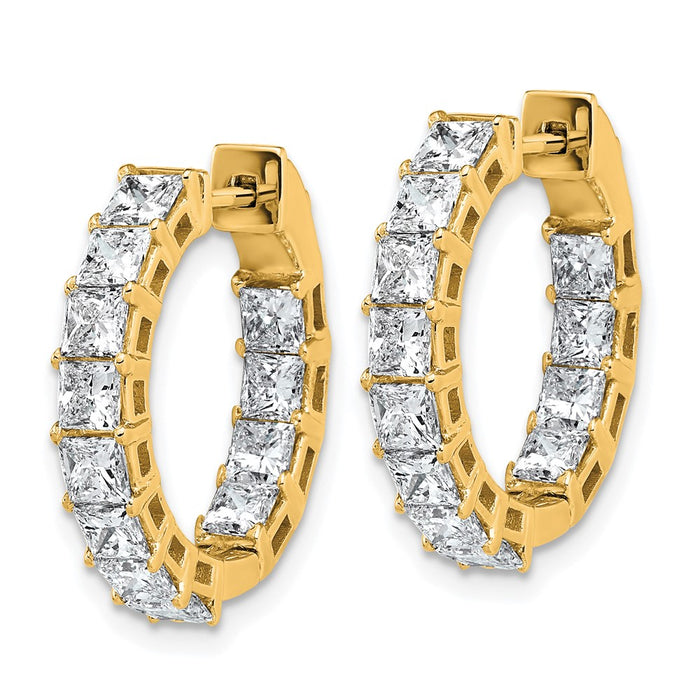 Shop Exclusive 14K Gold Lab-Grown VS DEF Princess Cut Diamond Hoop Earrings-2