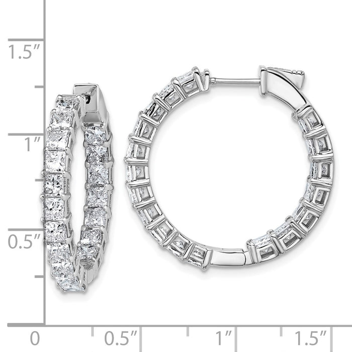 Buy Stylish 14mm 14K White Gold Diamond Hoop Earrings - Luxury Lab-Grown VS/SI+-5
