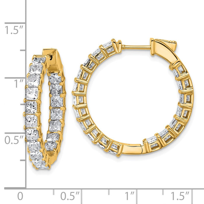 Shop Exclusive 14K Gold 0.85mm Princess Cut Diamond Hoop Earrings - Stylish Value-5