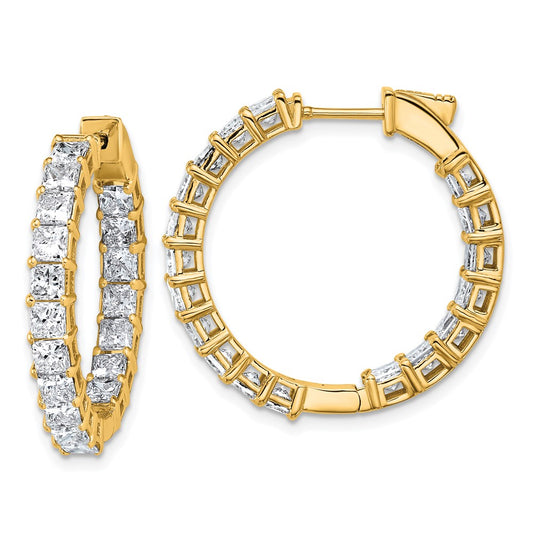 Shop Stylish 14K Gold Princess Cut Diamond Hoop Earrings - 1.5" | Luxury Value