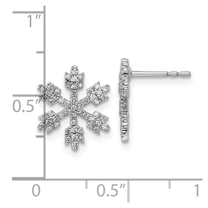 Shop 14K White Gold Diamond Snowflake Stud Earrings - Stylish & Affordable Luxury!-3