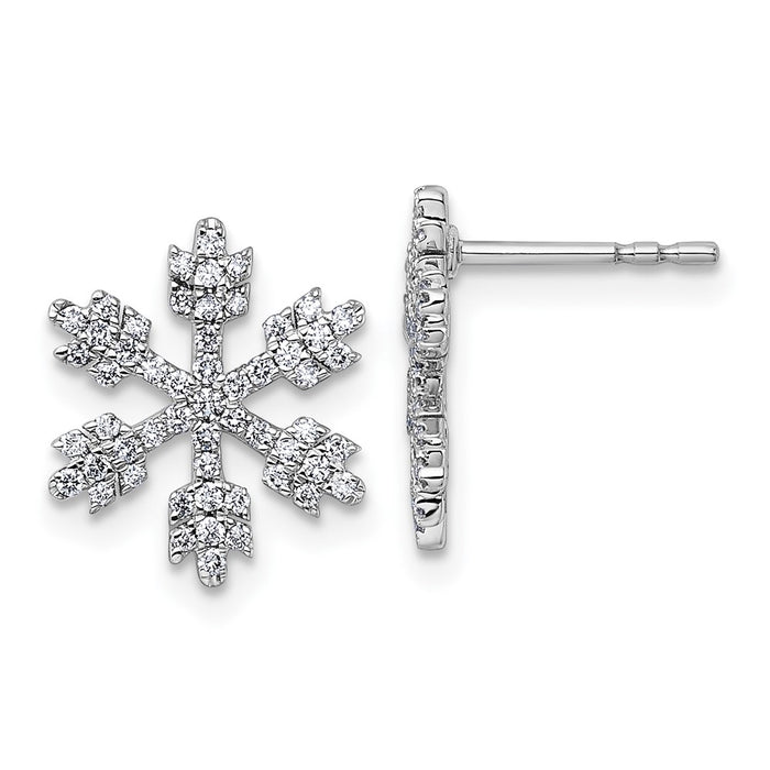 Shop 14K White Gold Diamond Snowflake Stud Earrings - Stylish & Affordable Luxury!-1