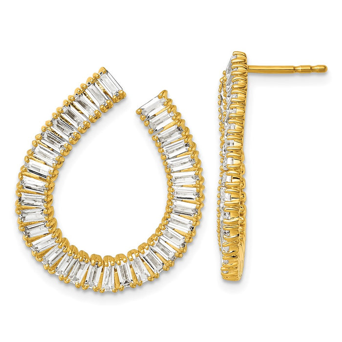 High-Quality 14K Gold 4-Carat VS DEF Fancy Lab-Grown Diamond Earrings - Luxury Value-1