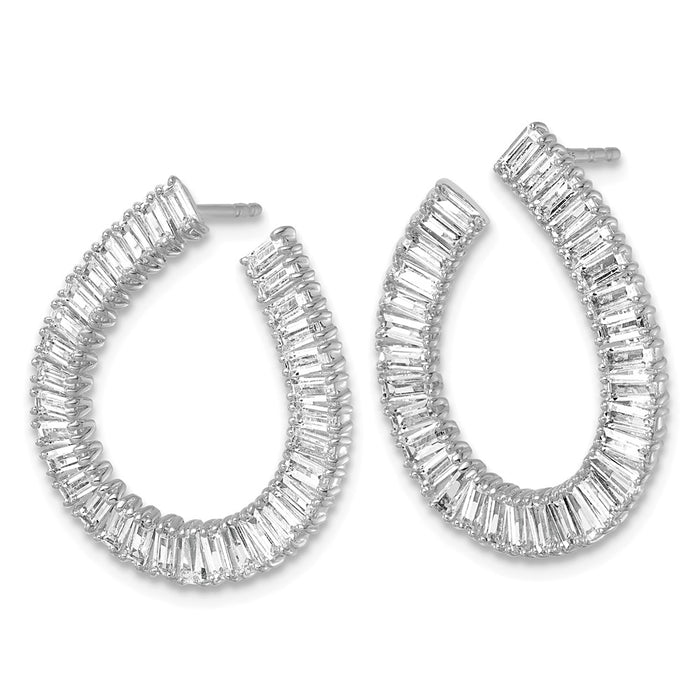High-Quality 14K White Gold 4-Carat Fancy Lab-Grown Diamond Earrings - Stylish Value!-2