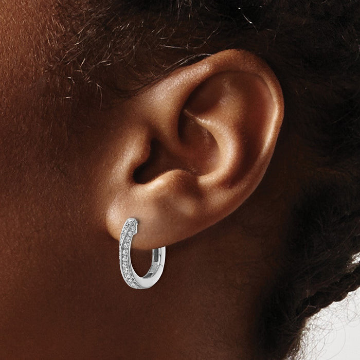 High-Quality 14K White Gold Twisted Hoop Earrings | 5/8 Carat Lab-Grown Diamond Value-3