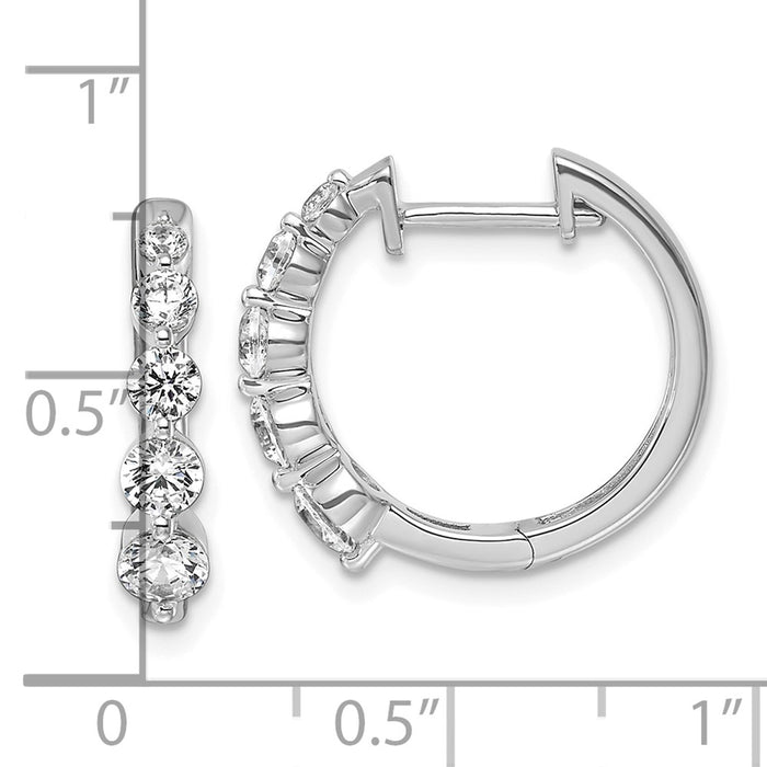 Shop Exclusive 14K White Gold Hinged Hoop Earrings with 1 Carat VS DEF Diamond-4