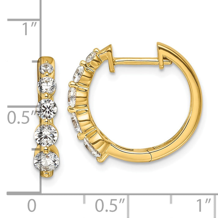High-Quality 14K Gold Hinged Hoop Earrings with 1 Carat VS DEF Lab-Grown Diamond - Stylish Value!-4