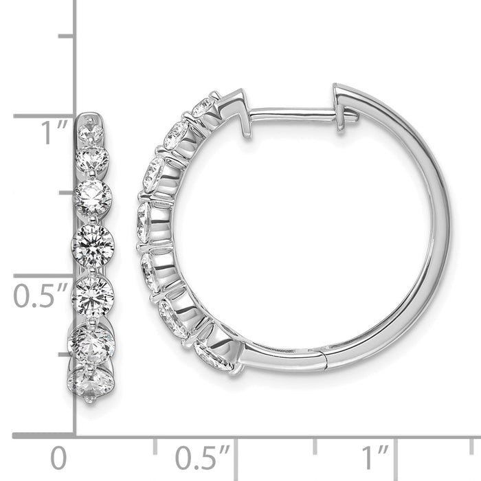 Designer 14K White Gold 1.625 Carat Lab-Grown Diamond Hoop Earrings - Stylish Value-4