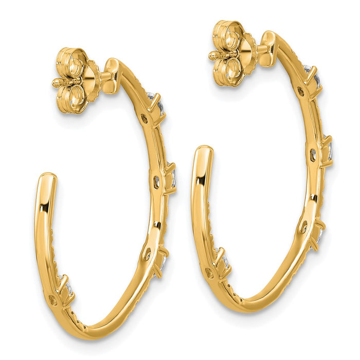 Buy Exclusive 14K Gold J-Hoop Earrings with 3/4 Carat VS DEF Lab-Grown Diamonds-4