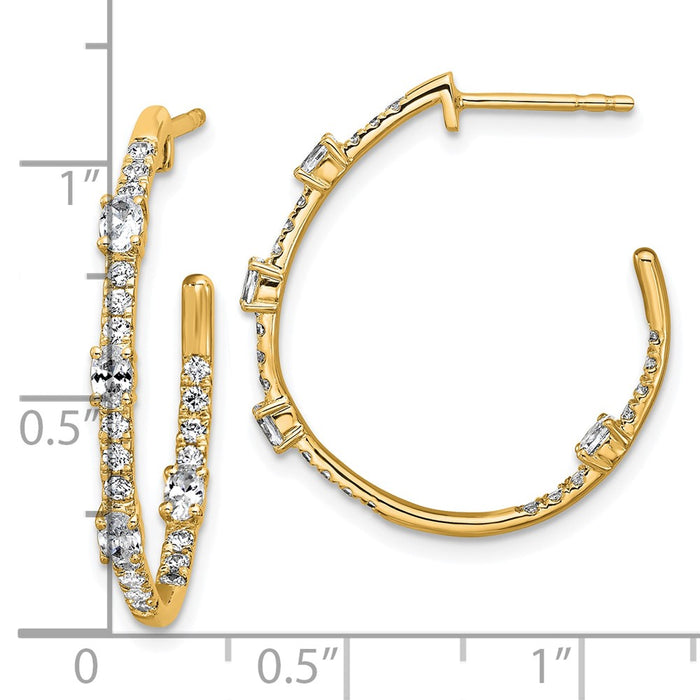 Buy Exclusive 14K Gold J-Hoop Earrings with 3/4 Carat VS DEF Lab-Grown Diamonds-5