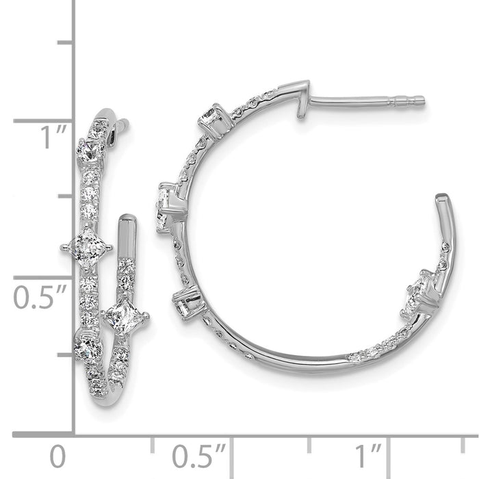 Buy Exclusive 14K White Gold J-Hoop Earrings with 1 Carat Lab-Grown Diamond-5