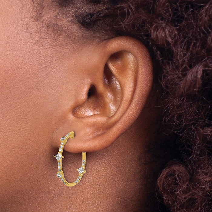 Buy Exclusive 14K Gold Hoop Earrings with 1 Carat VS DEF Lab-Grown Diamonds-3