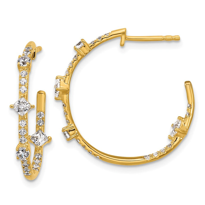 Buy Exclusive 14K Gold Hoop Earrings with 1 Carat VS DEF Lab-Grown Diamonds-1