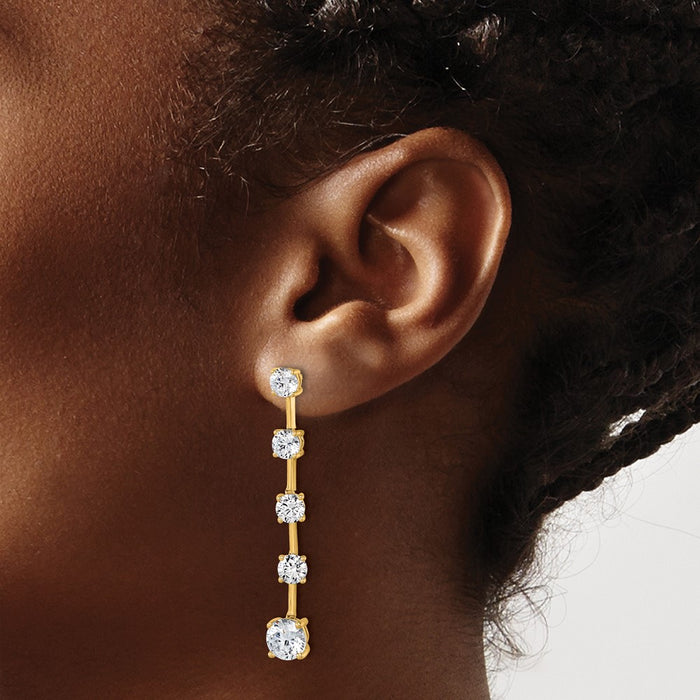 Shop Exclusive 14K Gold 5-Carat Lab-Grown Diamond Dangle Earrings - Stylish Value!-3