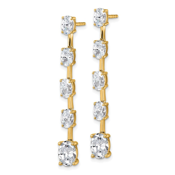 Buy Exclusive 14K Oval 5-Carat Lab-Grown Diamond Dangle Earrings - Stylish Value!-2