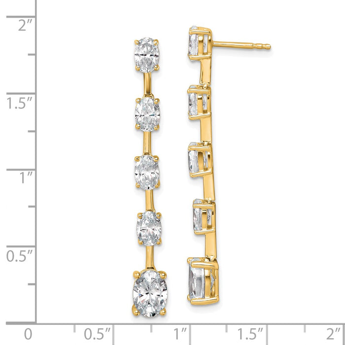 Buy Exclusive 14K Oval 5-Carat Lab-Grown Diamond Dangle Earrings - Stylish Value!-4
