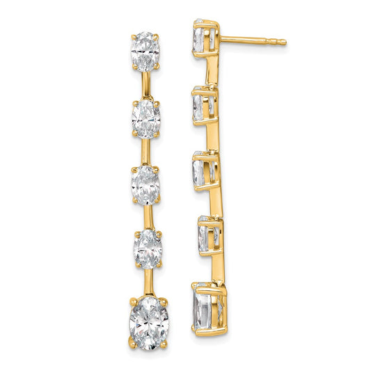 Buy Exclusive 14K Oval 5-Carat Lab-Grown Diamond Dangle Earrings - Stylish Value!