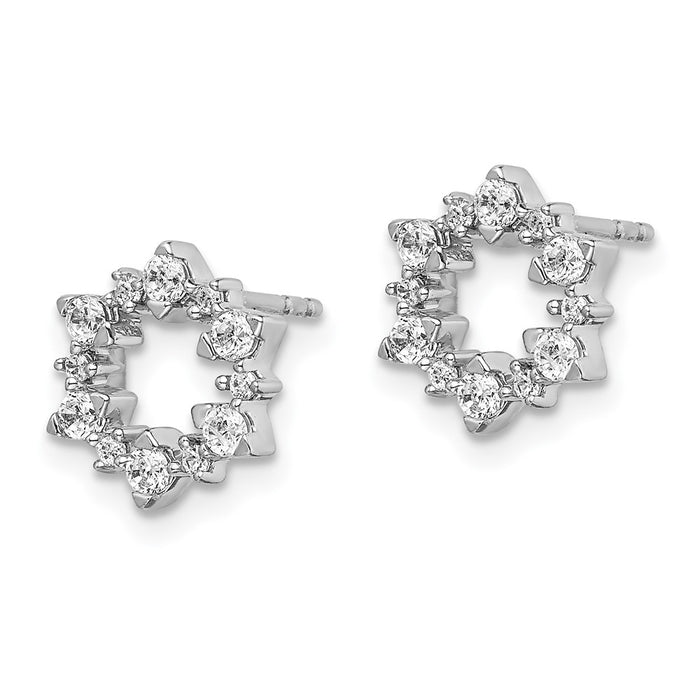 Buy Exclusive 14K White Gold Diamond Sunburst Earrings - Stylish Design!-2