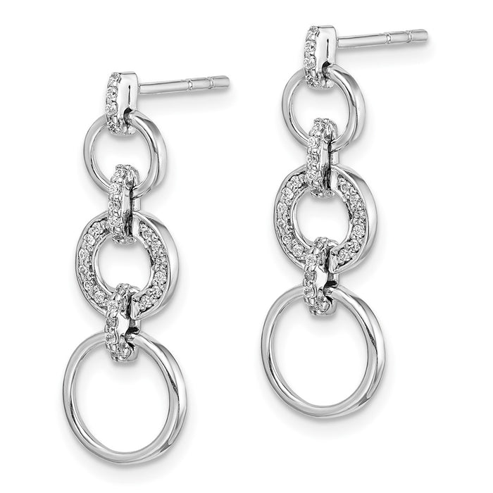 High-Quality 14K White Gold Diamond Drop Earrings - Stylish & Affordable Elegance-2