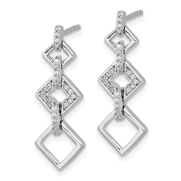 Shop 14K White Gold Diamond Drop Earrings - Stylish & Elegant Design, Value!-2