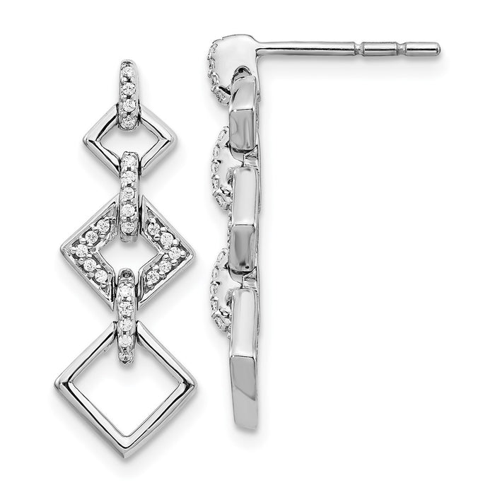 Shop 14K White Gold Diamond Drop Earrings - Stylish & Elegant Design, Value!-1