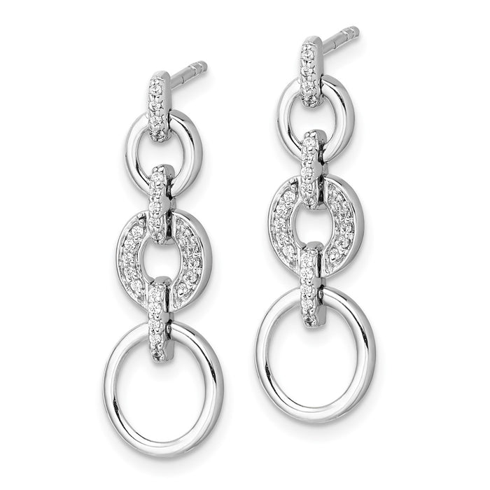 High-Quality 14K White Gold Diamond Drop Earrings - Stylish & Elegant Design-2