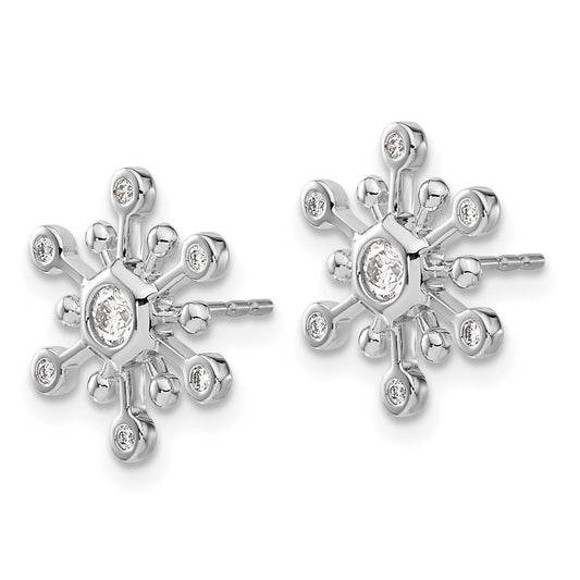 Exclusive 14K White Gold Diamond Snowflake Stud Earrings - Stylish Luxury Value