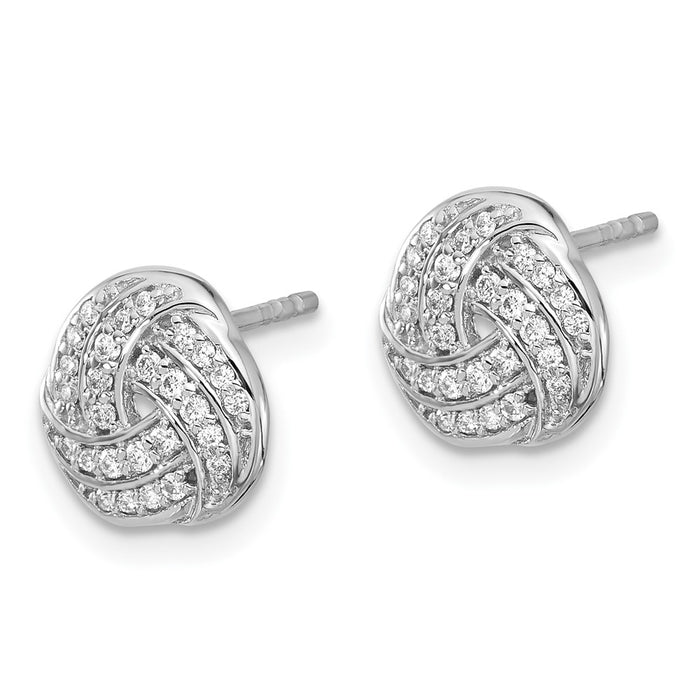 Buy Stylish 14K White Gold Diamond Heart Knot Earrings - Luxury at Great Value-1