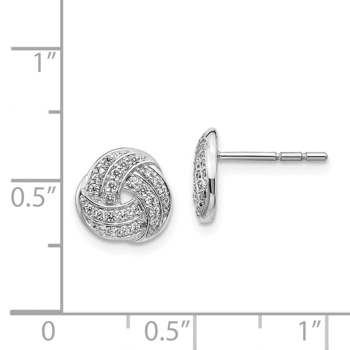 Buy Stylish 14K White Gold Diamond Heart Knot Earrings - Luxury at Great Value-3