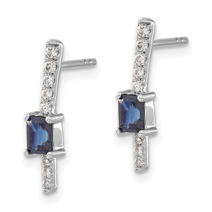 Shop 14K White Gold Fancy Earrings with Diamonds & Sapphires | Stylish Luxury-2