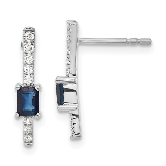 Shop 14K White Gold Fancy Earrings with Diamonds & Sapphires | Stylish Luxury