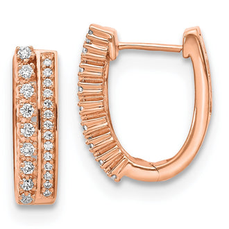 Shop Stylish 14K Rose Gold Diamond Hoop Earrings | Exclusive 1.5" Design