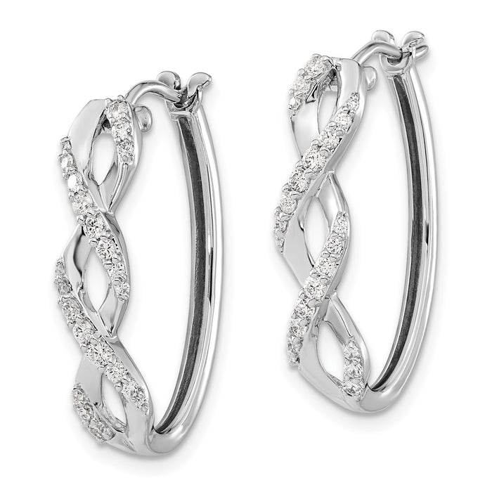 Exclusive 14K White Gold Diamond-Studded Earrings | Stylish & Affordable Luxury-2