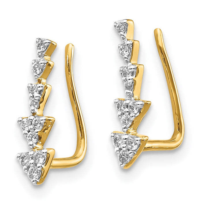 Shop 14K Gold Diamond Ear Climber Earrings - Stylish & Affordable Luxury!-2
