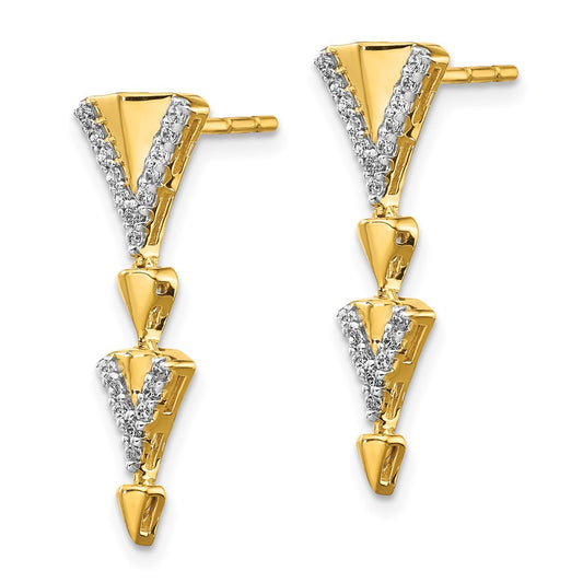 Buy Stylish 14K Gold Diamond Dangle Earrings - Luxury Design, 1.5" Long