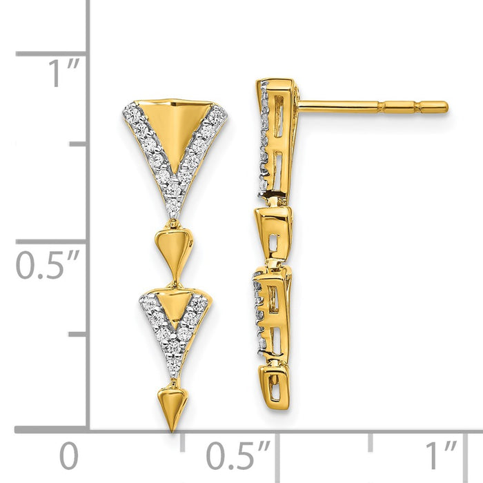 Buy Stylish 14K Gold Diamond Dangle Earrings - Luxury Design, 1.5" Long-4