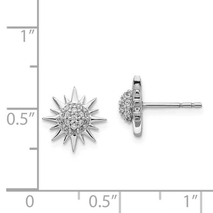 Buy Stylish 14K White Gold Diamond Sun & Star Earrings - Luxury Jewelry-4